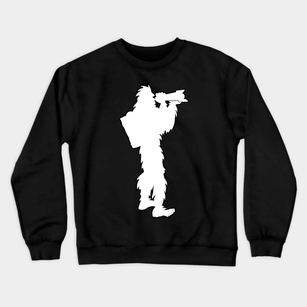 Bigfoot With Astronomy Telescope Crewneck Sweatshirt by Tesszero